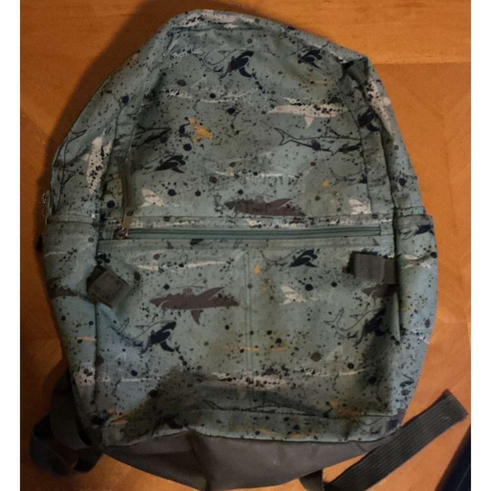 Blue Splattered Shark Back Pack